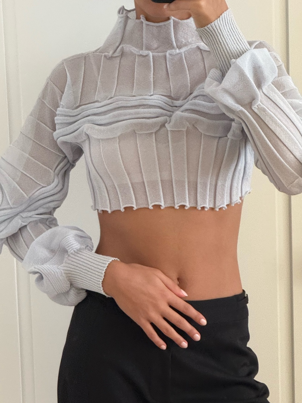 Issey Miyake Cropped light blue top - Picture 3 of 3